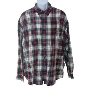 Eddie Bauer Men's Plaid Cotton Shirt Long Slv XL